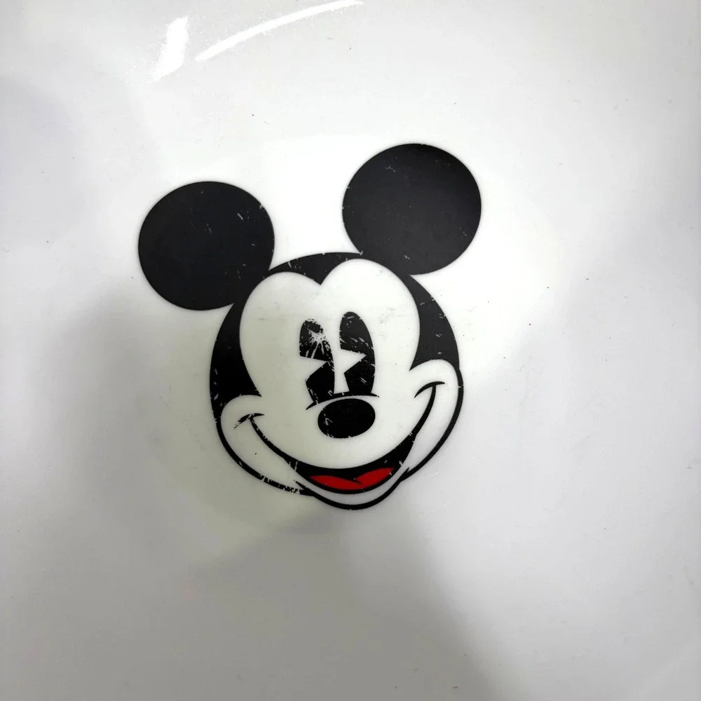 Disney Mickey Mouse Minnie Mouse Ceramic Serving Bowl White Black Red‎ 9.25x3